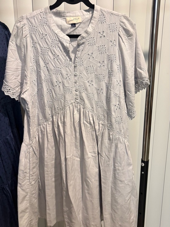 Universal Thread Dresses & Skirts - White Eyelet women’s Dress with Puff Sleeves